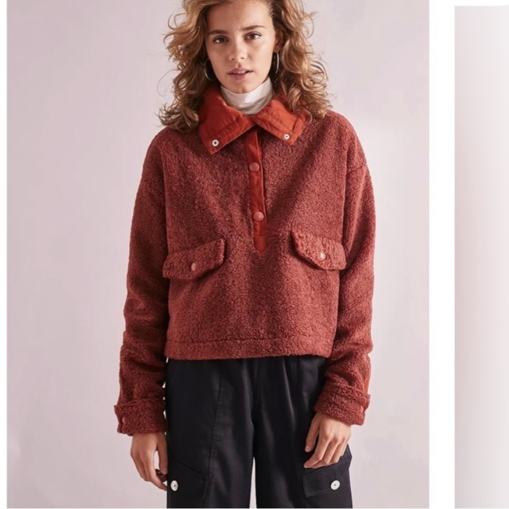 House of Sunny Vol.12 Sherpa Jacket – Rust & Orange, Fully Lined